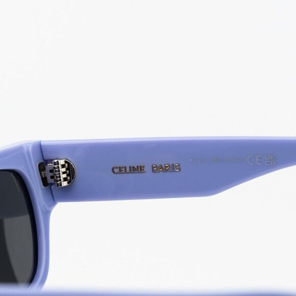 NEW Celine CL40197U 78A MONOCHROMS Shiny Lilac Smoke Unisex Cat Eye Sunglasses - Picture 8 of 11